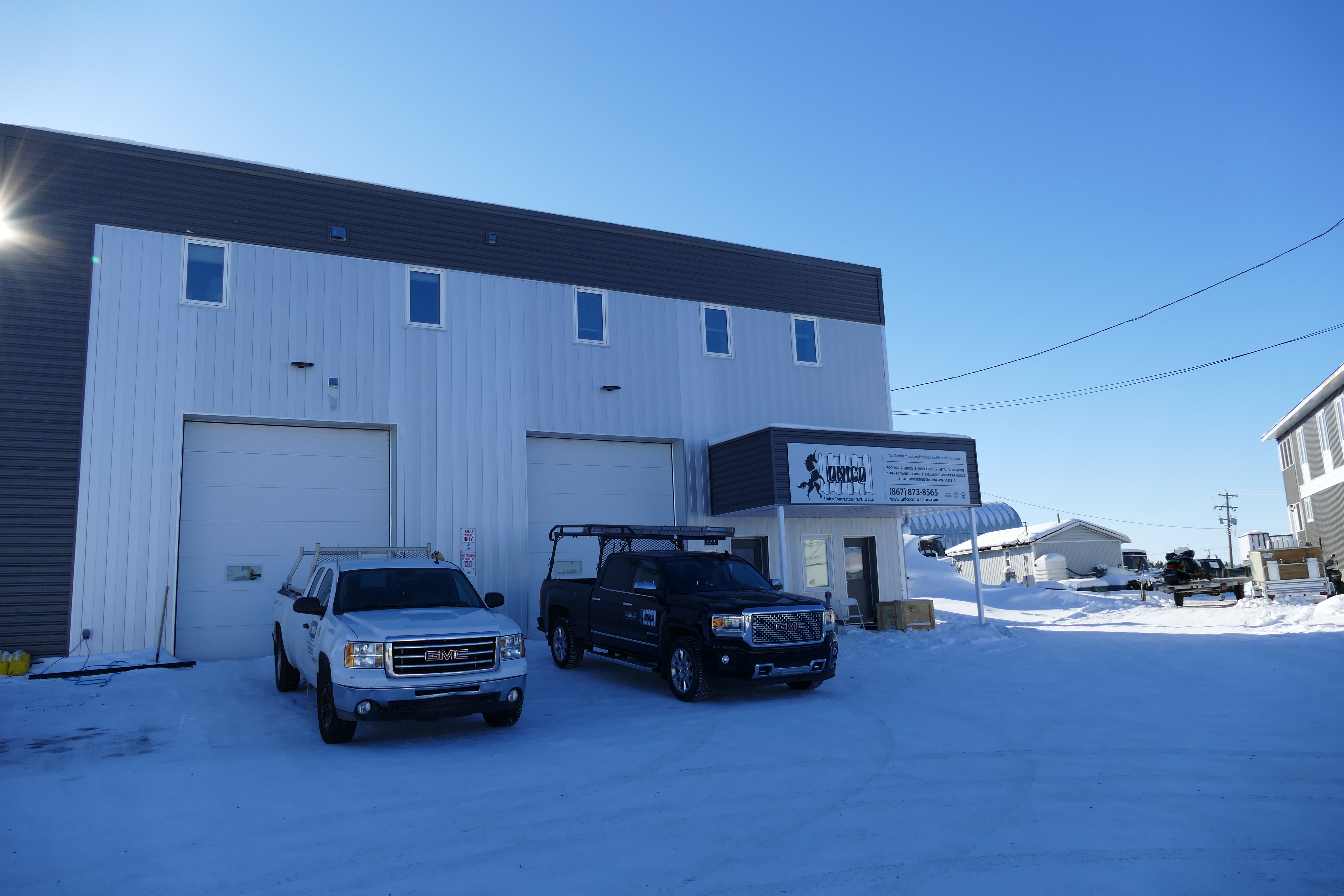 Commercial building roofed by Unico Contractors in the NWT